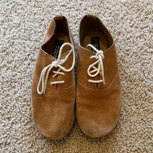 H&M Loafers Oxfords Shoes Suede Casual Flat Brown Size 37/ 6-6.5